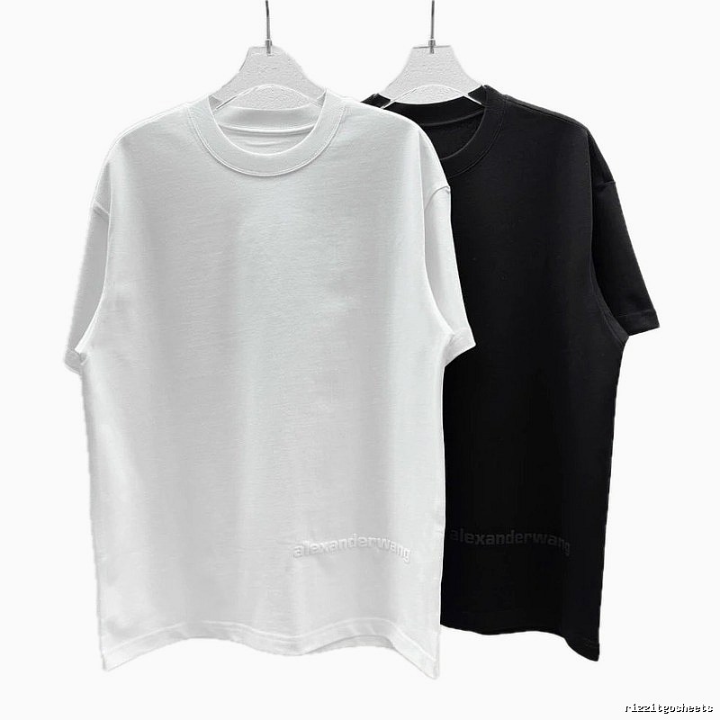 Alexander Wang Embossed Minimalist Style Solid Color T-shirt