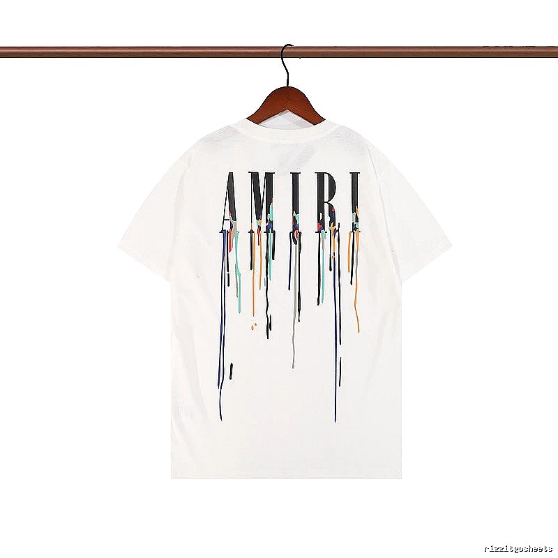 Amiri Patterned Graphic T-shirt White Blue Amiri with Polished Detail