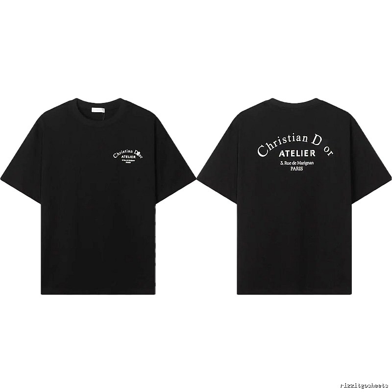 Dior ATELIER Minimalist Style Black Short-Sleeve T-Shirt