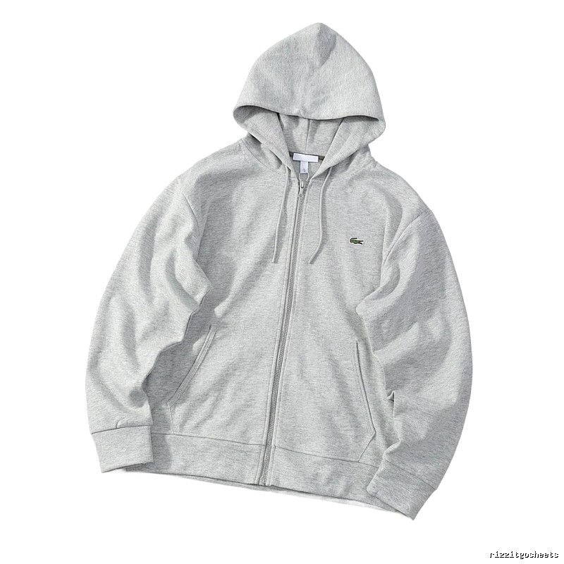 Lacoste simple-style light gray hoodie