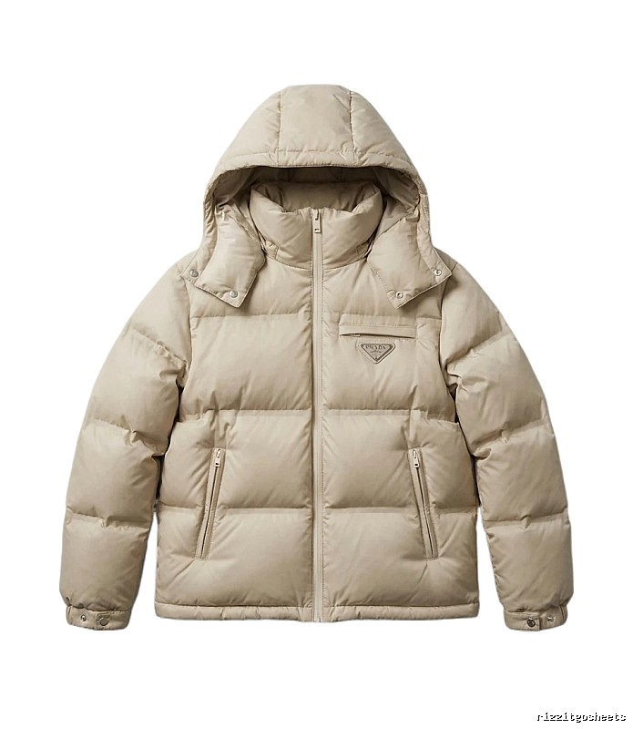 Prada classic style fashionable beige down jacket