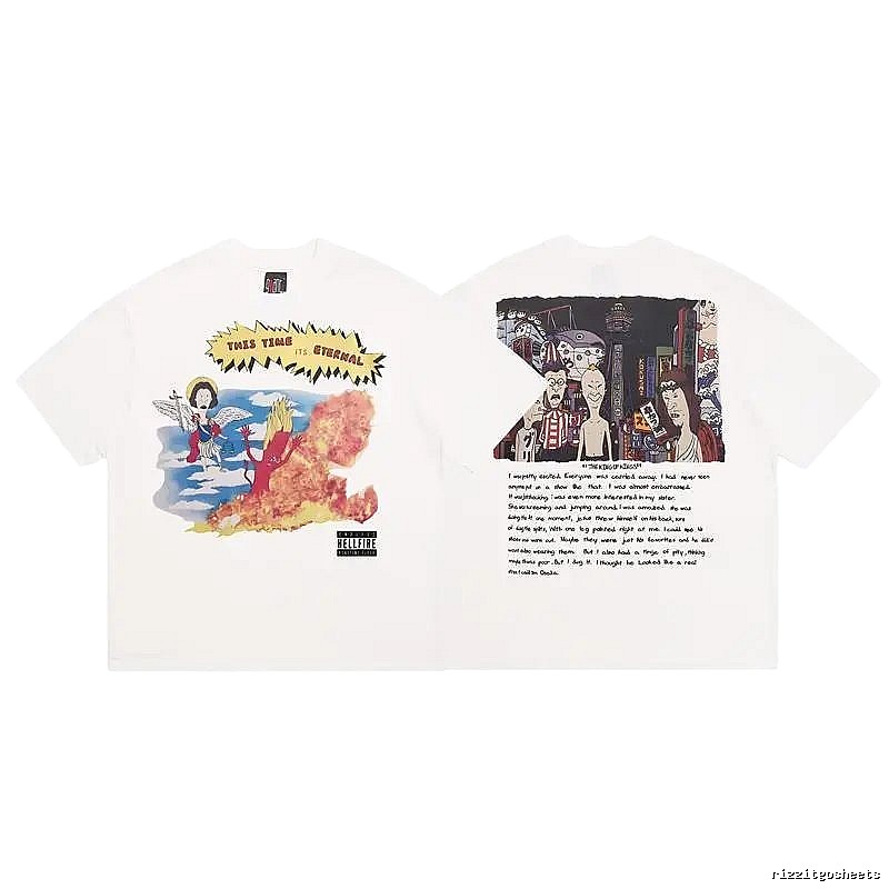 SAINT Comic Print Street Style White T-Shirt