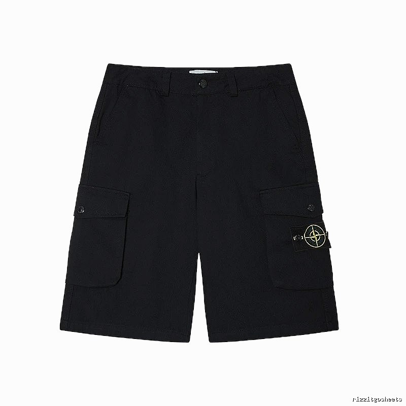 Stone Island Classic Workwear Style Black Cargo Shorts