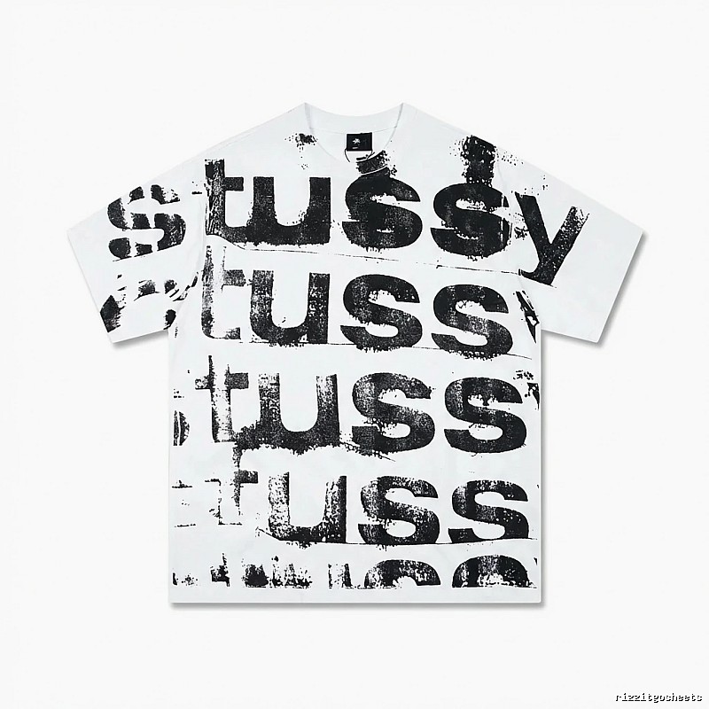Stussy letter print white T-shirt