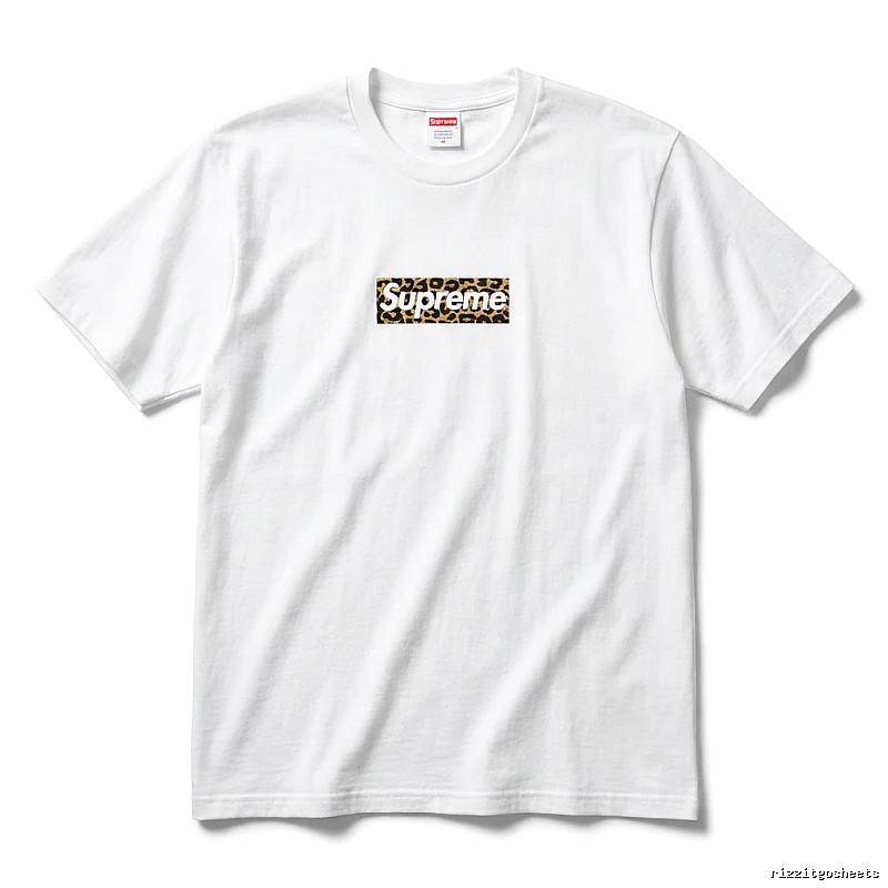 Supreme leopard - print style white T - shirt