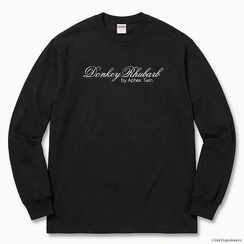 Supreme Print Retro Style Black Long-sleeve Shirt