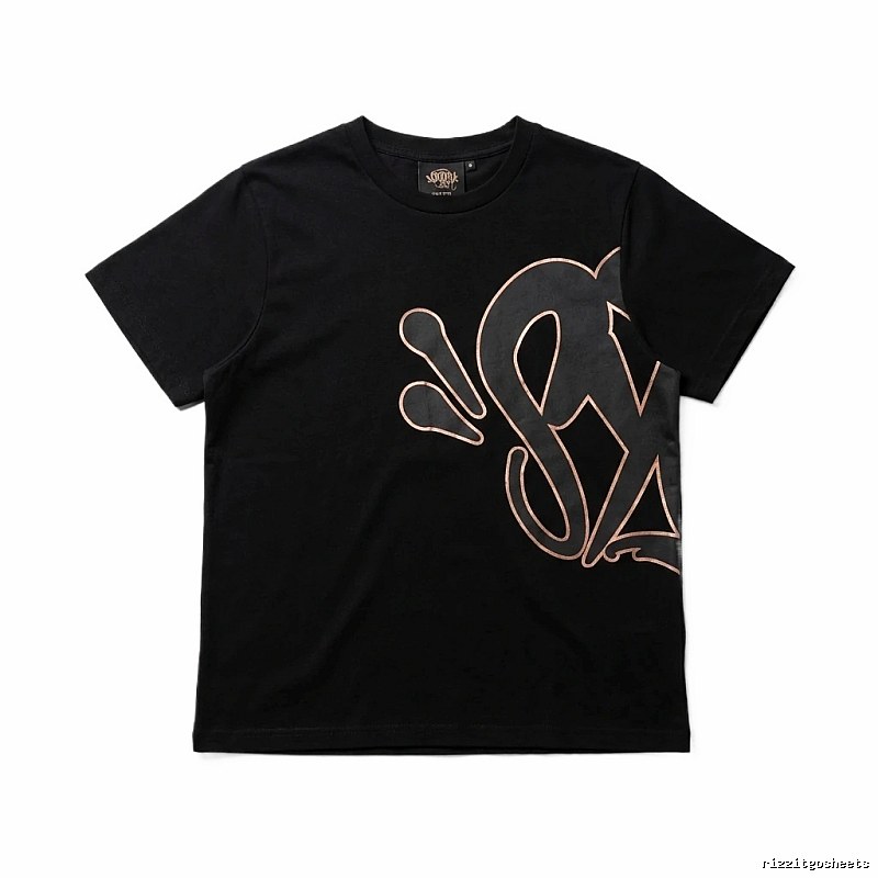 SynaWorld Trendy and Cool Style Black T-shirt