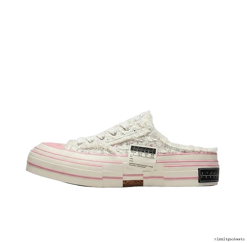 Xvessel casual style white and pink slippers