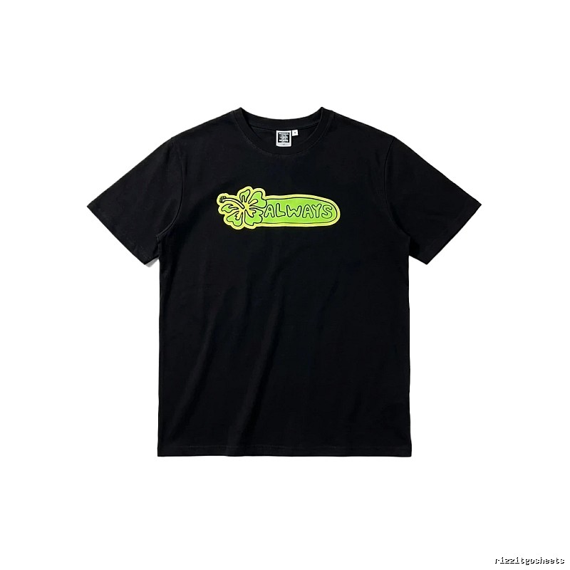 ADWYSD fluorescent printed short-sleeved black T-shirt
