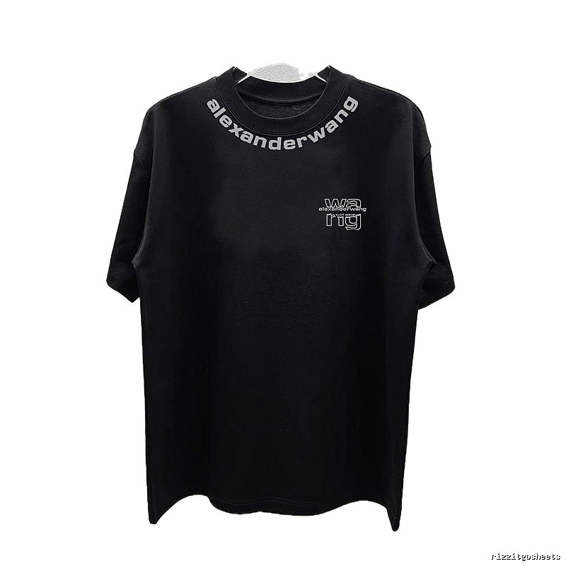 Alexander Wang Letter Print Street Style Black T-Shirt