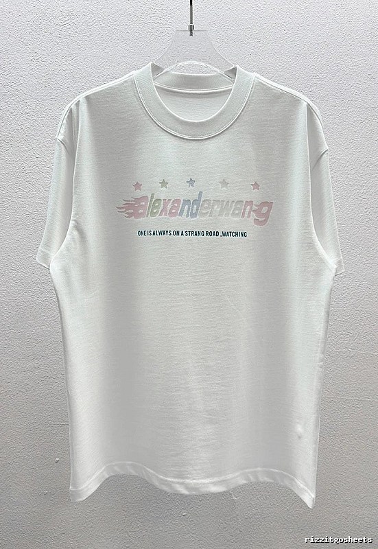 Alexander Wang Letter Print Street Style White T-Shirt