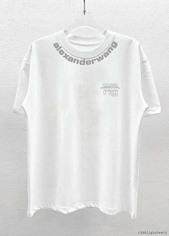Alexander Wang Printed Street Style White T-Shirt