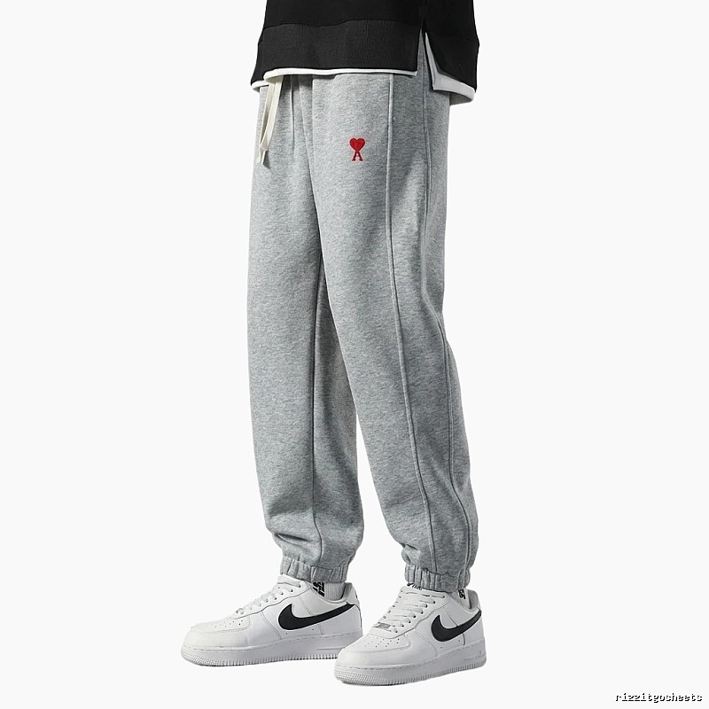 AMI & Easy Casual Style Grey Sweatpants
