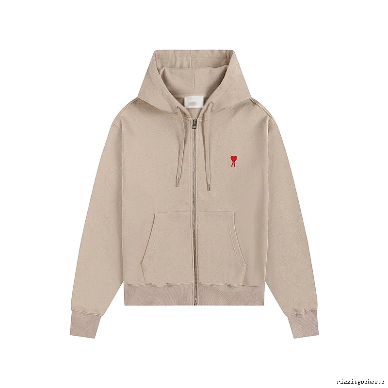 AMI Love Minimalist Style Beige Cardigan