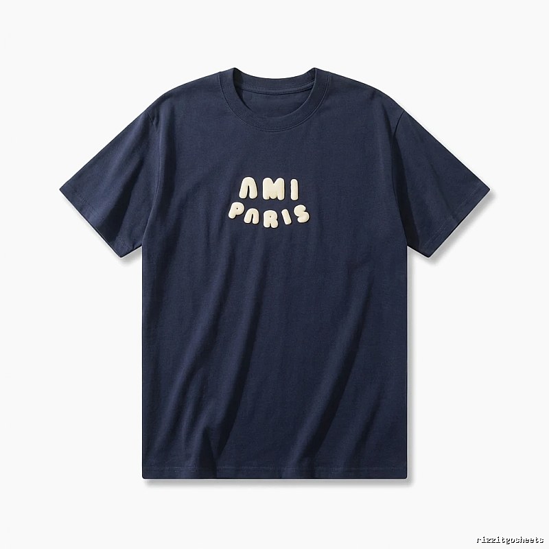 AMI minimalist style dark blue T-shirt