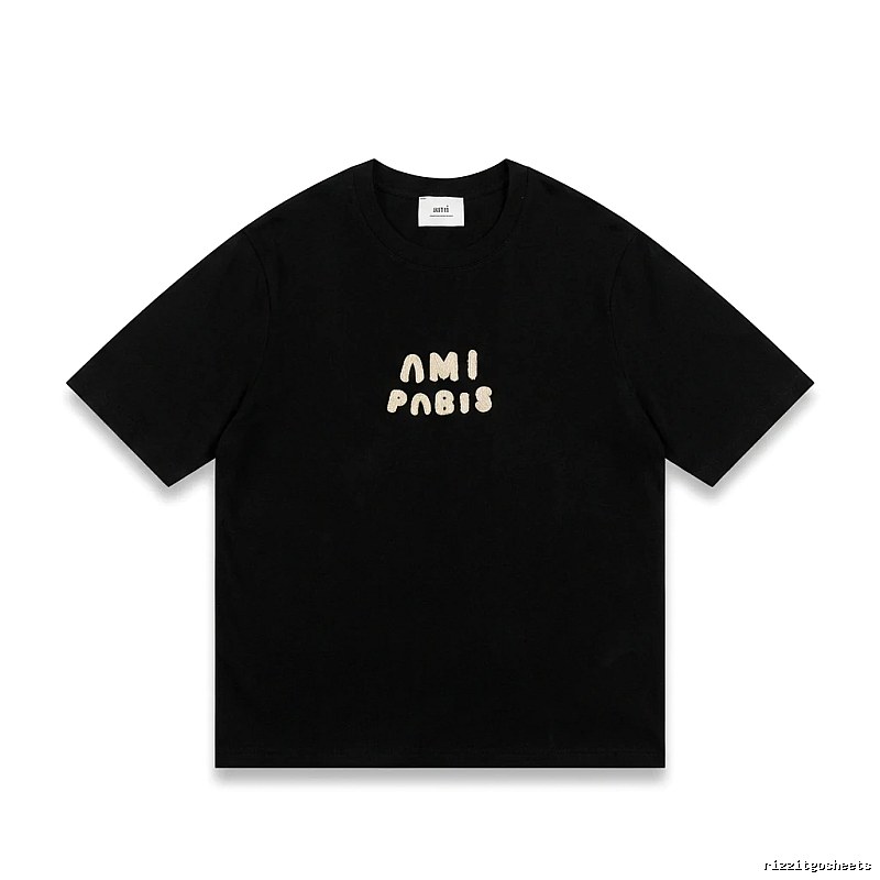 AMI Paris Alphabet Style Black T-shirt