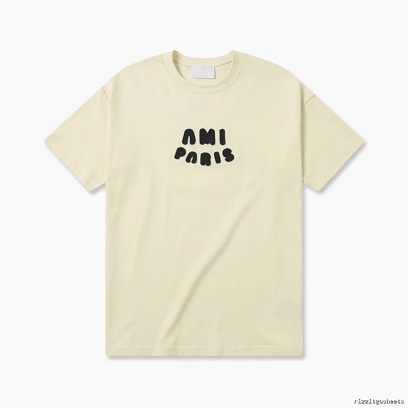 AMI Paris Casual Style Off-White T-shirt