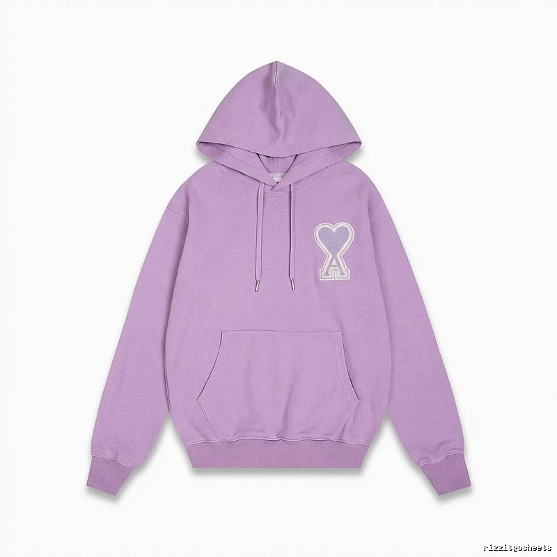 AMI series trendy brand light purple hoodie