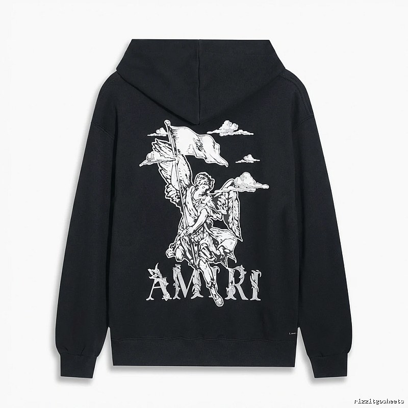 AMIRI Black Sweatshirt with Angel Print