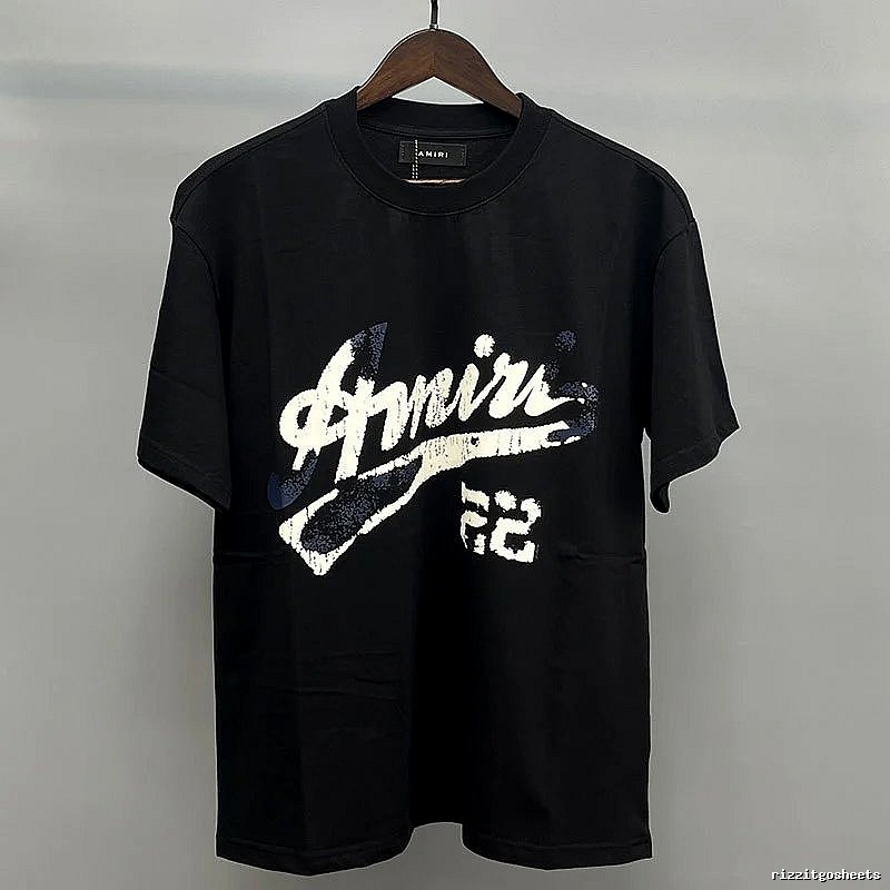 Amiri Black White Records Graphic T-Shirt Campus Look