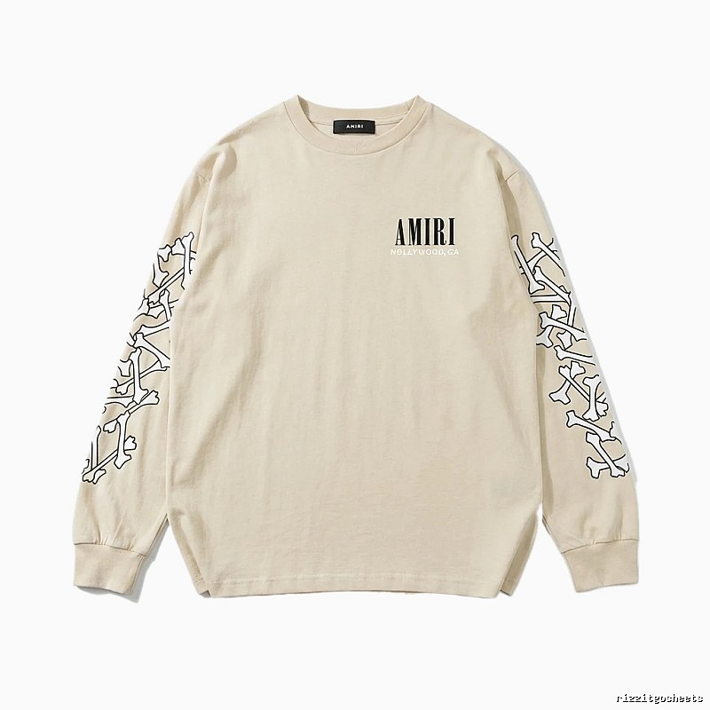 AMIRI Bone Pattern Trendy Beige Sweatshirt