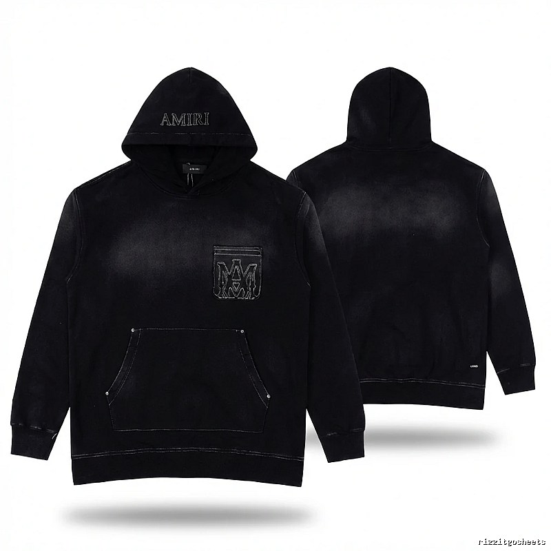 AMIRI distressed black hoodie