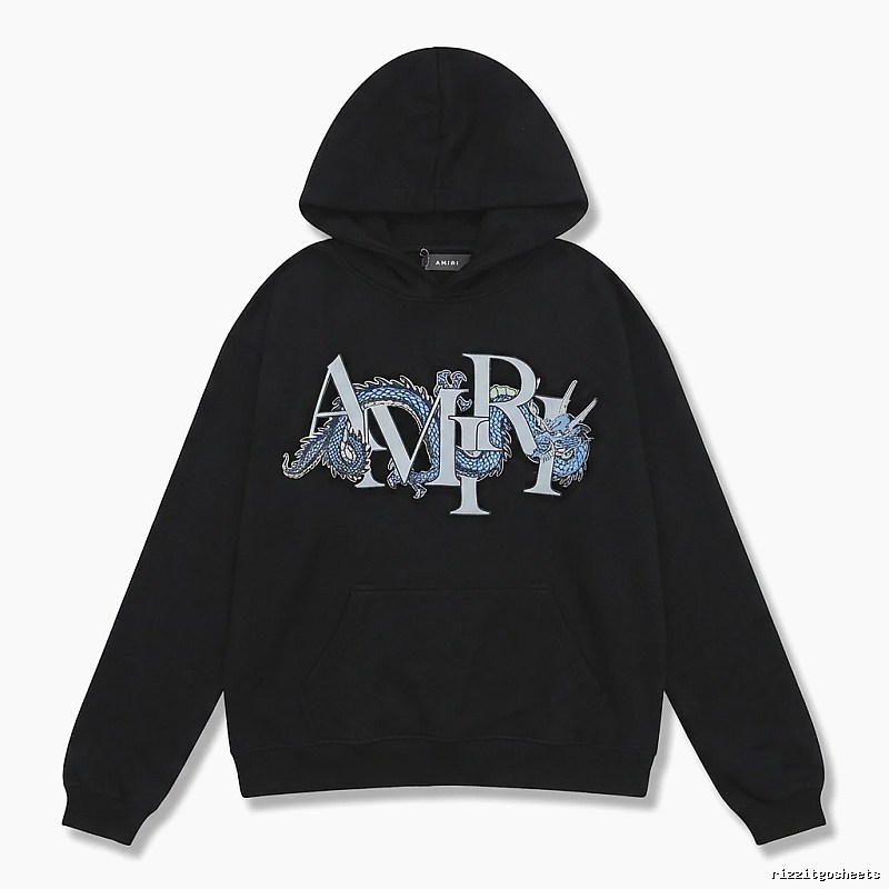AMIRI Dragon-Patterned Trendy and Cool Black Sweatshirt