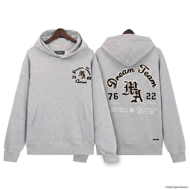 AMIRI Dream Team retro-style grey hoodie