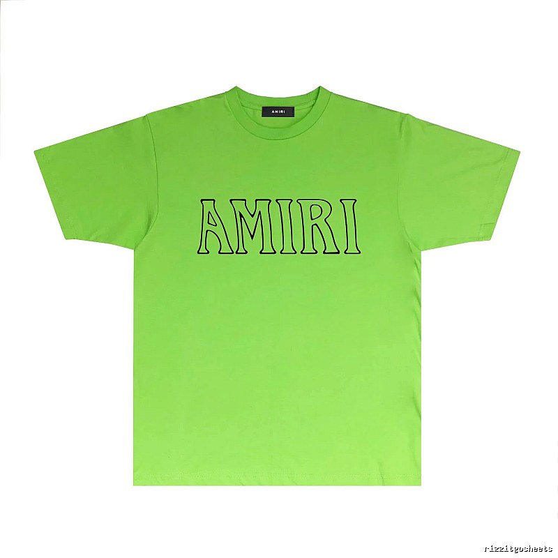 AMIRI Fluorescent Green Simple T-shirt