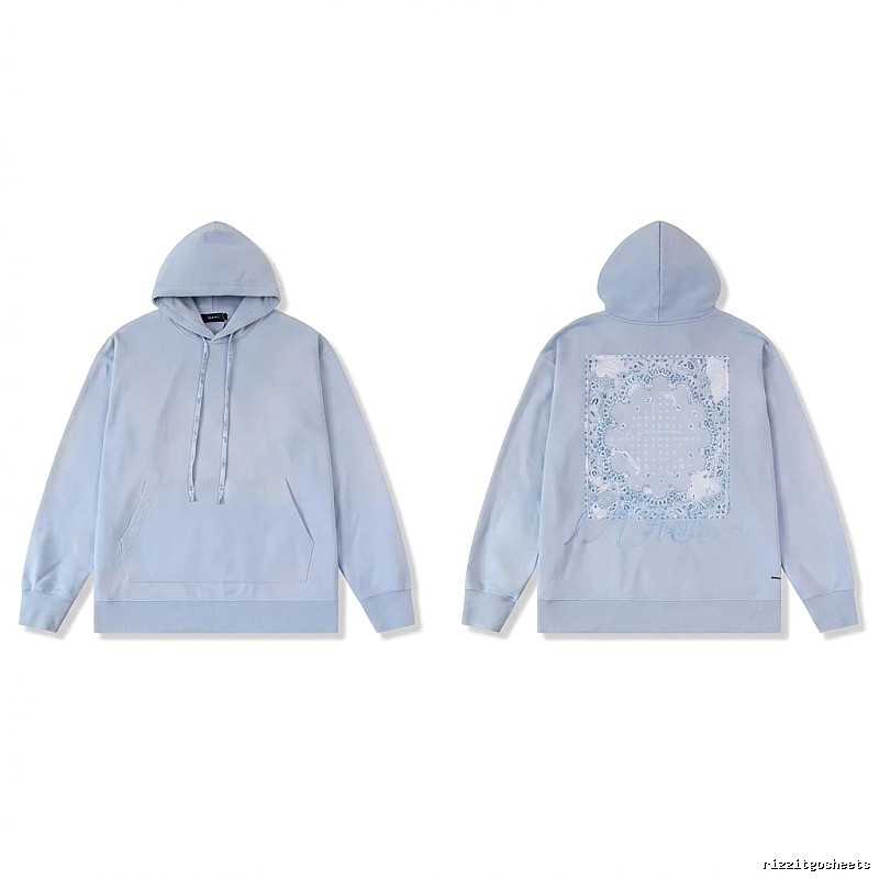AMIRI Paisley Casual Light Blue Sweatshirt