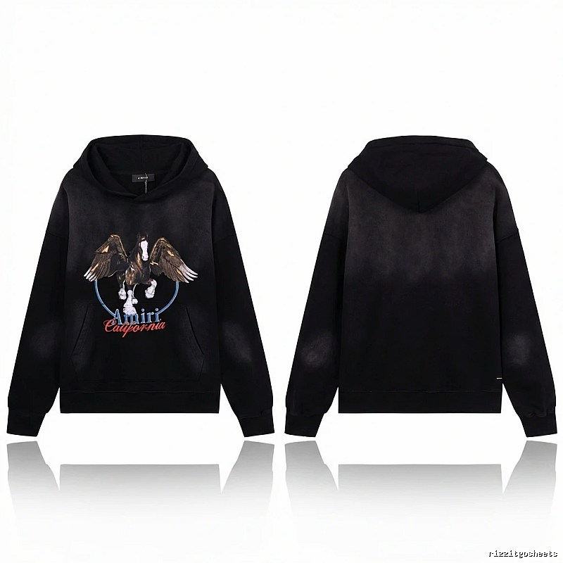 AMIRI Pegasus Retro Black Hoodie