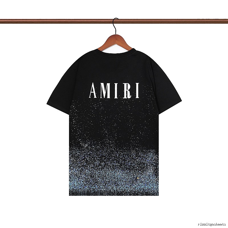 Amiri Premium Style Graphic T-shirt White Blue Amiri for Resort Outfits