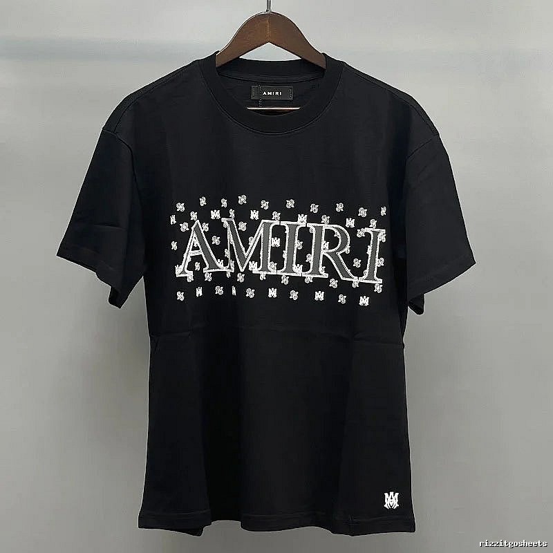 Amiri White Black Records Graphic T-Shirt Summer Styling