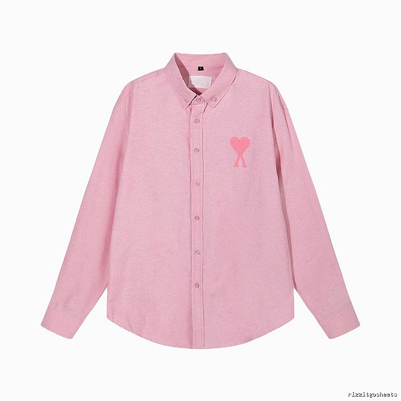 AMI's Love Minimalist Style Pink Shirt