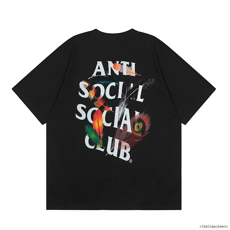Anti Social Social Club Resort Logo T-shirt Black Orange Anti for Travel Looks