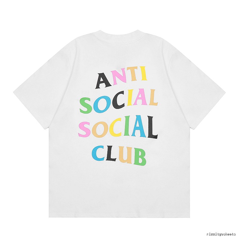 Anti Social Social Club Streetwear Logo T-shirt Black Orange Anti with Logo Accent