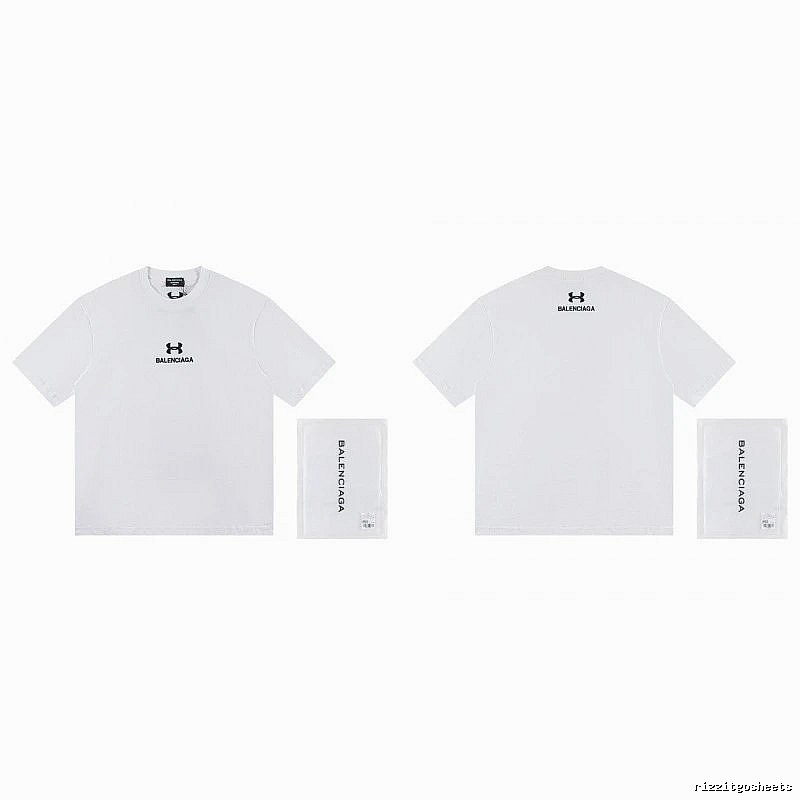 Balenciaga Co-branded Trendy Printed White T-Shirt