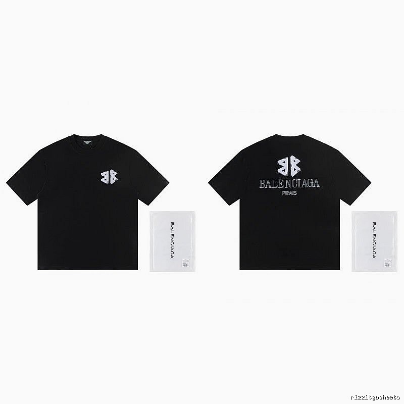 Balenciaga Double B Street Style Black Short-sleeve T-shirt