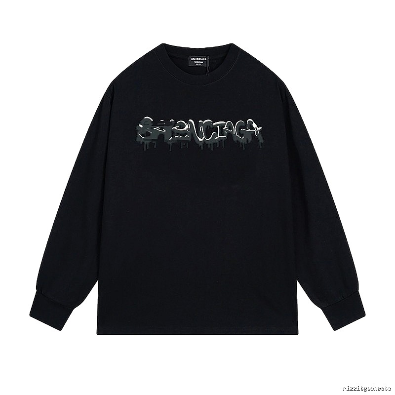 Balenciaga graffiti-style black long-sleeve