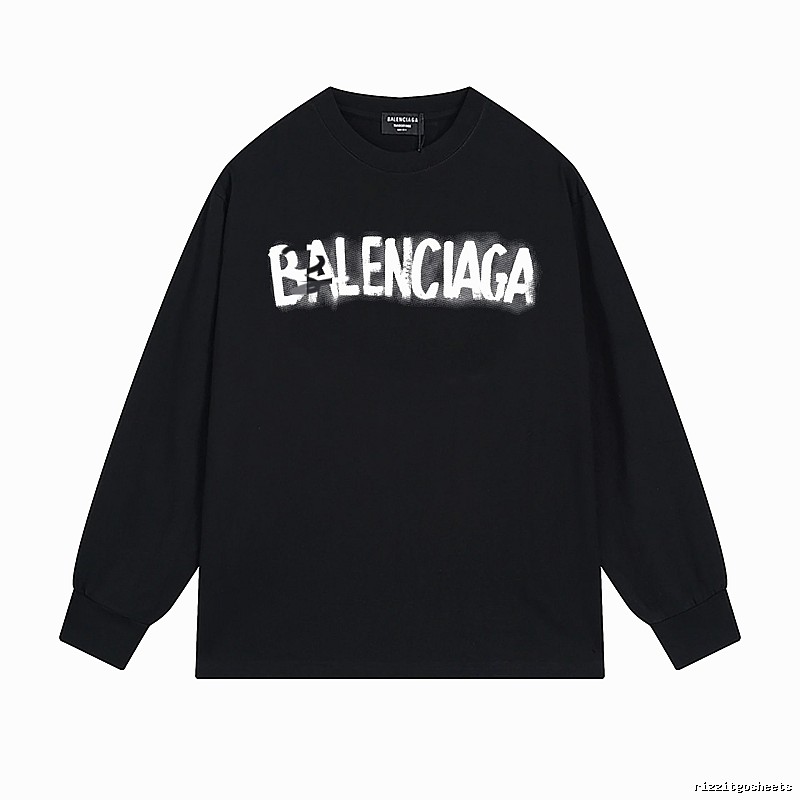 Balenciaga letter style black T-shirt