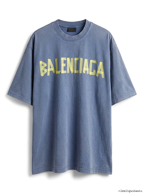 Balenciaga letter-style blue T-shirt