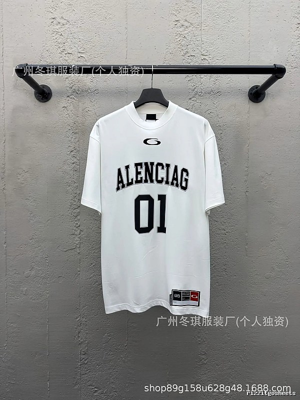 Balenciaga letter-style white T-shirt