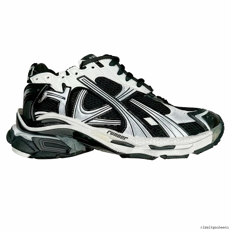 Balenciaga retro black and white sports shoes