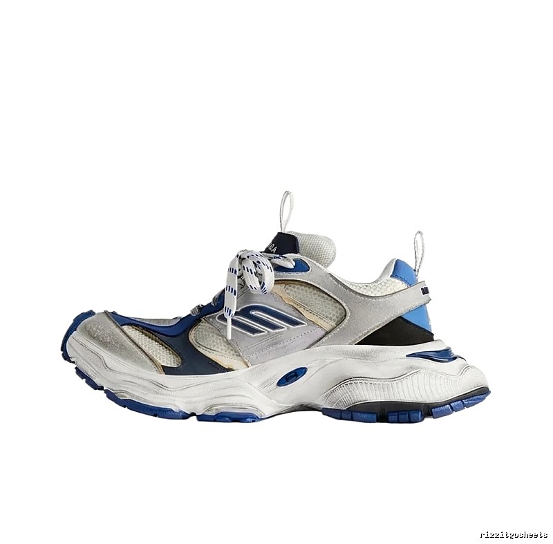 Balenciaga retro-style blue-gray sneakers