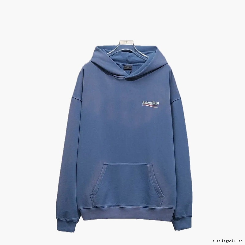 Balenciaga simple style blue hoodie