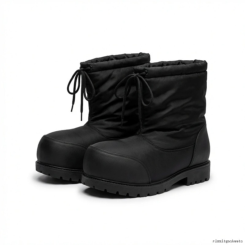 Balenciaga thick-soled warm black boots