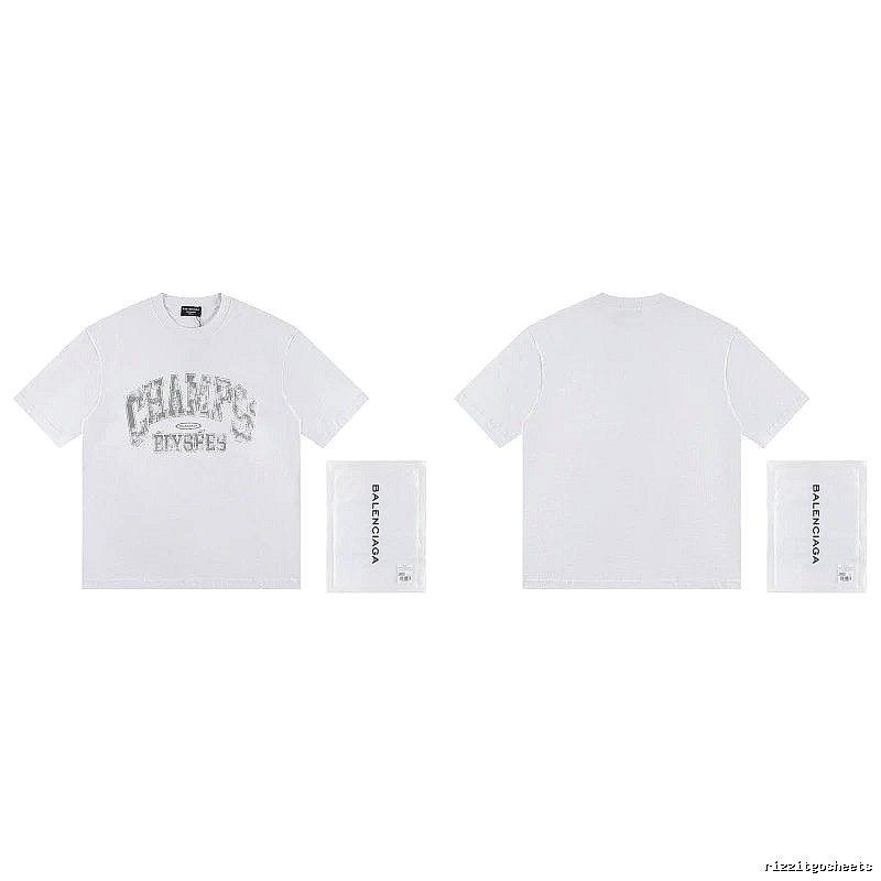 Balenciaga Vintage Distressed Lettering White T-Shirt
