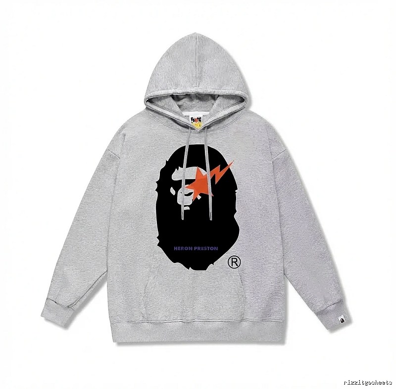 Bape Ape Head Grey Hoodie