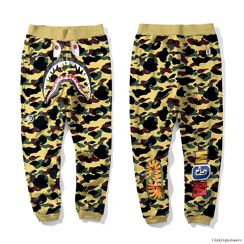 Bape camouflage shark pattern sweatpants