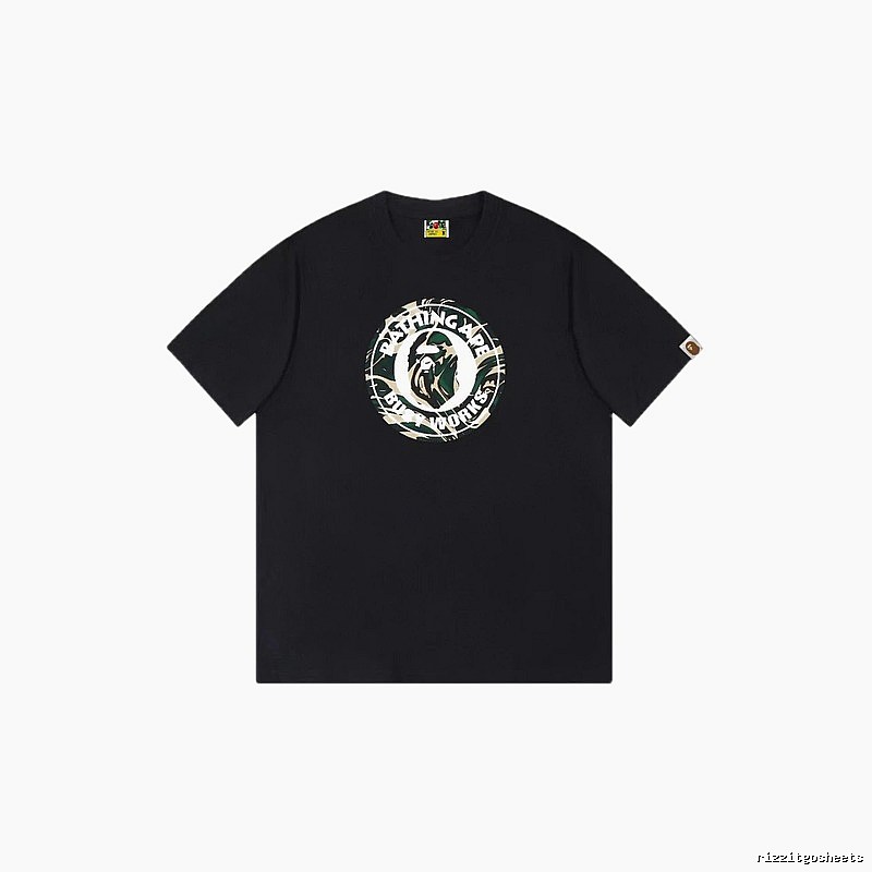 Bape camouflage style black T-shirt